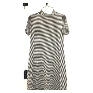 Grey and Black striped dress with collar
